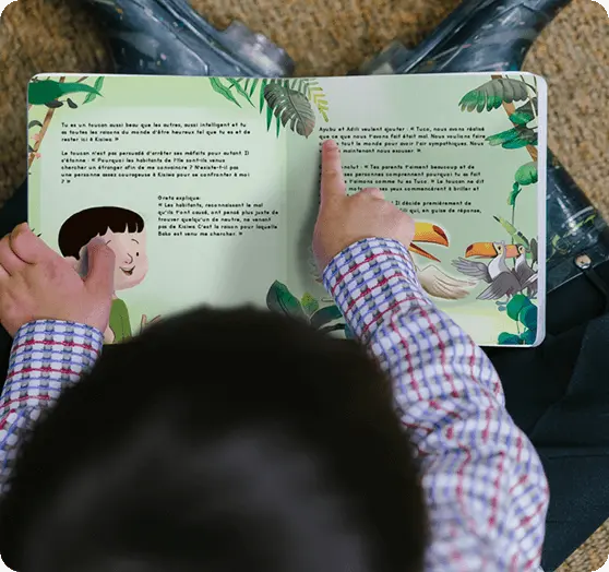 boy reading book
